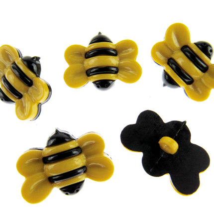 Bumble Bee Buttons Yellow Wing Bee Buttons 25mm Shank Buttons By Wonder Button - ThreadandTrimmings