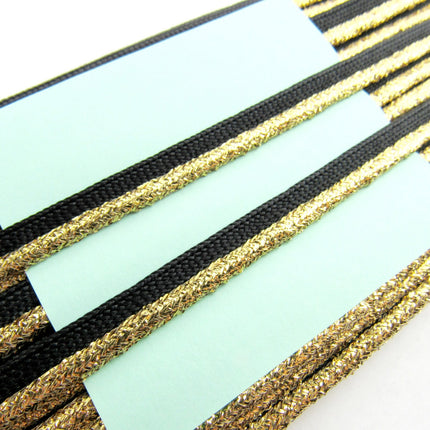 Flanged Piping Cord With Lurex Edge - 8mm - Choose Length & Colour Silver Gold