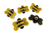 Bee Buttons - Yellow Wing Bee Buttons - 25mm Shank Buttons - By Wonder Button