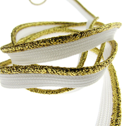 Flanged Piping Cord With Lurex Edge - 8mm - Choose Length & Colour Silver Gold