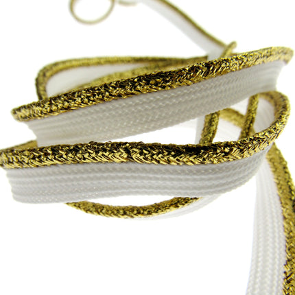 Flanged Piping Cord With Lurex Edge - 8mm - Choose Length & Colour Silver Gold