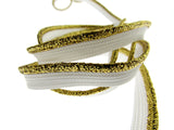 Flanged Piping Cord With Lurex Edge - 8mm - Choose Length & Colour Silver Gold