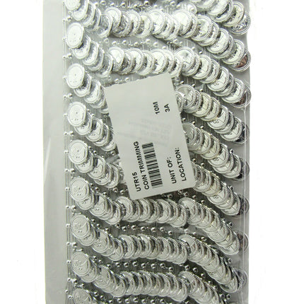 Belly Dance Coin Trimming - 15mm Wide - Stringed Coins - UTR15 (Largest) - ThreadandTrimmings