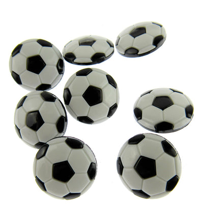 Round Football Soccer Button Black & White Ball 18mm Kids Shank Button - ThreadandTrimmings