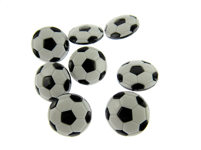 Round Football Soccer Button Black & White Ball 18mm Kids Shank Button - ThreadandTrimmings