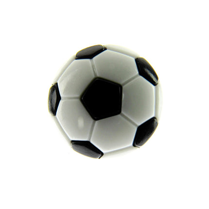Round Football Soccer Button Black & White Ball 18mm Kids Shank Button - ThreadandTrimmings