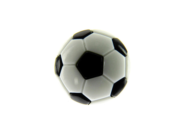 Round Football Soccer Button Black & White Ball 18mm Kids Shank Button - ThreadandTrimmings