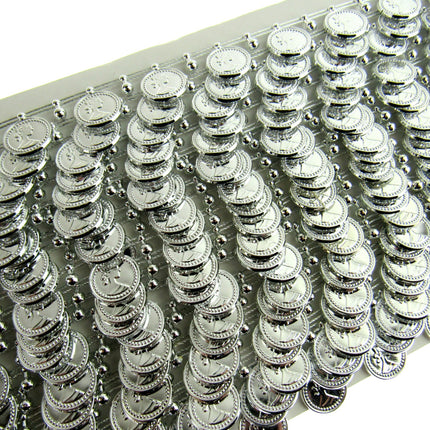 Belly Dance Coin Trimming - 15mm Wide - Stringed Coins - UTR15 (Largest) - ThreadandTrimmings