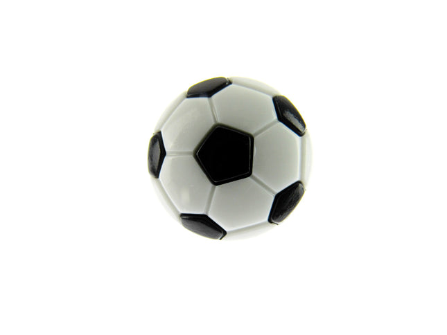 Round Football Soccer Button Black & White Ball 18mm Kids Shank Button - ThreadandTrimmings
