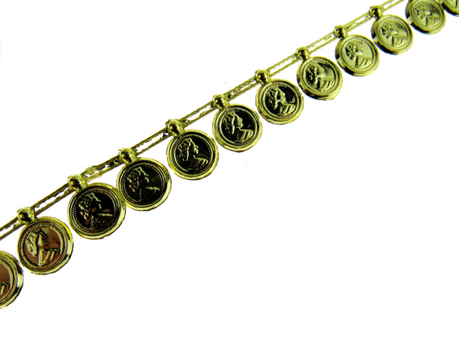 Coin Trimming - Small Gold or Silver - 10mm Wide Plastic Trimming - 0404-0244