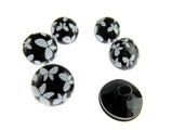 Round Black Shank Buttons with Butterfly Print - 15mm - WB364524