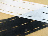 Iron On Fuse & Fold Slotted Waistbanding Interfacing - 80mm Wide - Black / White