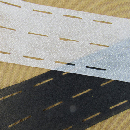 Heavy Fusible Slotted Waist Banding Interfacing - 80mm Wide - Black / White - ThreadandTrimmings