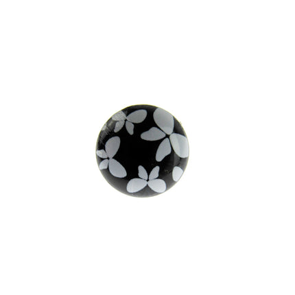 Round Black Shank Buttons with Butterfly Print - 15mm - WB364524