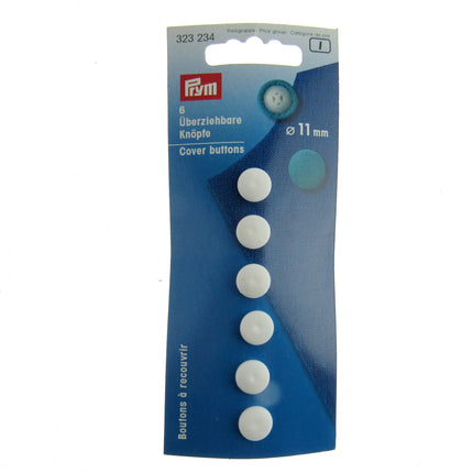 Plastic Self Cover Buttons Prym Hang Sell Cards -11mm 15mm 19mm 22mm 29mm - ThreadandTrimmings