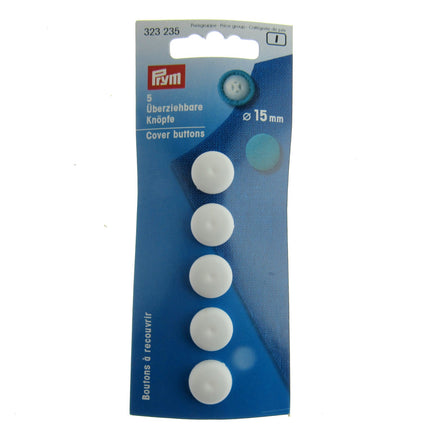 Plastic Self Cover Buttons Prym Hang Sell Cards -11mm 15mm 19mm 22mm 29mm - ThreadandTrimmings