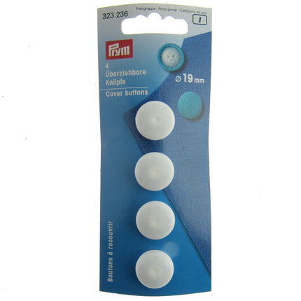 Plastic Self Cover Buttons Prym Hang Sell Cards -11mm 15mm 19mm 22mm 29mm - ThreadandTrimmings