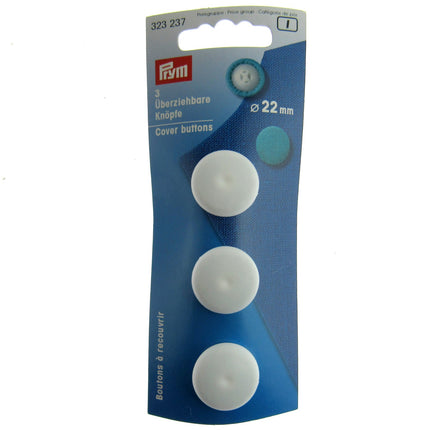 Plastic Self Cover Buttons Prym Hang Sell Cards -11mm 15mm 19mm 22mm 29mm - ThreadandTrimmings
