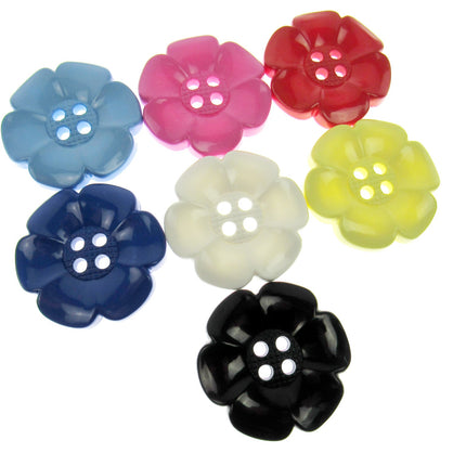 Extra Large  Flower Buttons Daisy Clown Buttons 65mm 3pcs 4 Hole CN77 - ThreadandTrimmings