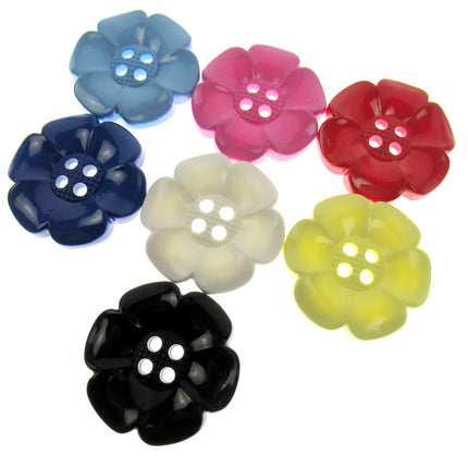 Extra Large  Flower Buttons Daisy Clown Buttons 65mm 3pcs 4 Hole CN77 - ThreadandTrimmings