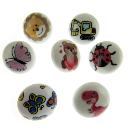 Round Childrens Printed Character Shank Buttons on White Shank by Wonder Buttons - ThreadandTrimmings