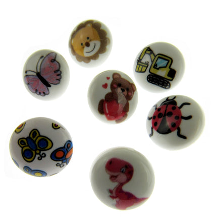 Round Childrens Printed Character Shank Buttons on White Shank by Wonder Buttons - ThreadandTrimmings