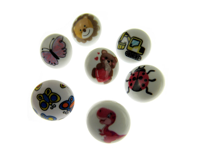 Round Childrens Printed Character Shank Buttons on White Shank by Wonder Buttons - ThreadandTrimmings