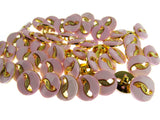 Round Pink Plastic Shank Button with Gold Embellishment- 18mm - 55 Buttons