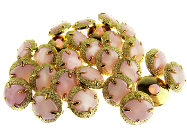 Round Shank Buttons Pink, Cerise, Gold - Clearance Buttons - ThreadandTrimmings
