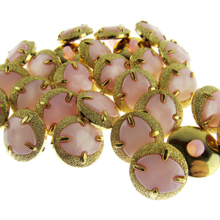 Round Shank Buttons Pink, Cerise, Gold - Clearance Buttons - ThreadandTrimmings