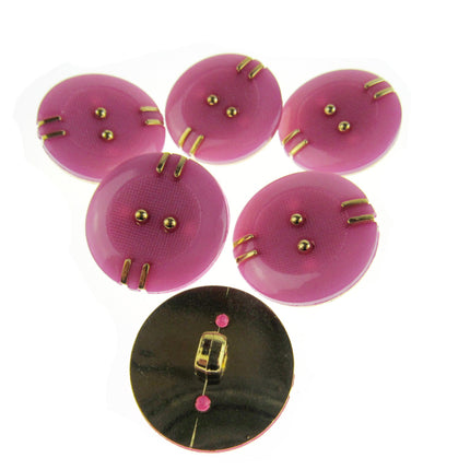 Round Shank Buttons Pink, Cerise, Gold - Clearance Buttons - ThreadandTrimmings