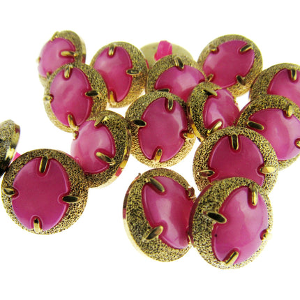 Round Shank Buttons Pink, Cerise, Gold - Clearance Buttons - ThreadandTrimmings