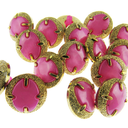 Round Shank Buttons Pink, Cerise, Gold - Clearance Buttons - ThreadandTrimmings