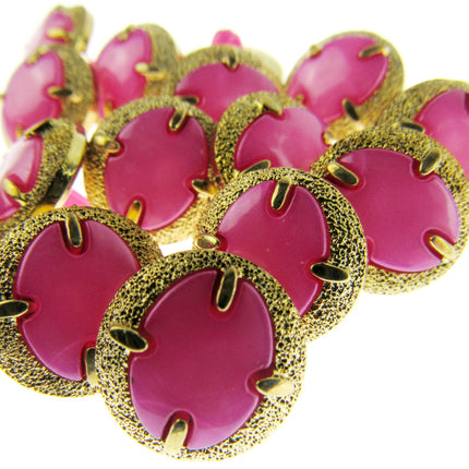 Round Shank Buttons Pink, Cerise, Gold - Clearance Buttons - ThreadandTrimmings