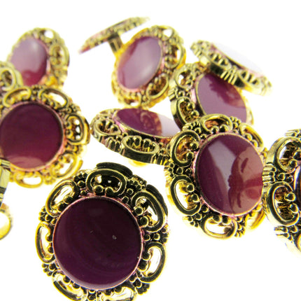Round Shank Buttons Pink, Cerise, Gold - Clearance Buttons - ThreadandTrimmings