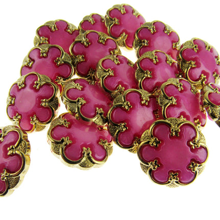 Round Shank Buttons Pink, Cerise, Gold - Clearance Buttons - ThreadandTrimmings