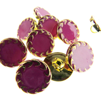 Round Shank Buttons Pink, Cerise, Gold - Clearance Buttons - ThreadandTrimmings