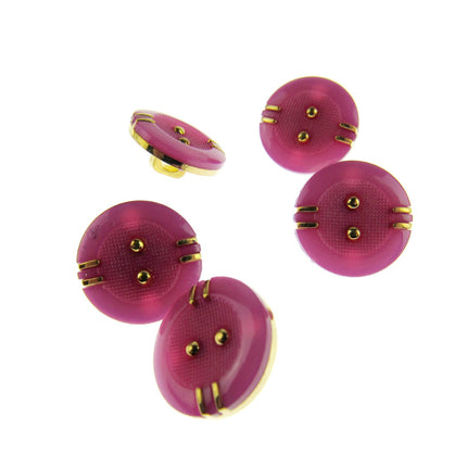 Round Shank Buttons Pink, Cerise, Gold - Clearance Buttons - ThreadandTrimmings