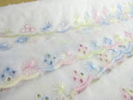 Multi Pastel Broderie Anglaise Cotton Lace With Daisy - 27m Card - 25mm Wide