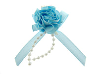 Carnation Satin Ribbon Bows with Pearl String Stamens & Tails - 5 x Bows - 53415