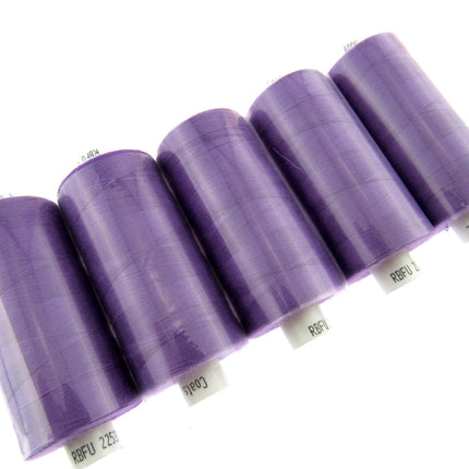 5 x 1000 YARD MOON SPUN POLYESTER SEWING THREAD - CHOOSE YOUR COLOUR - ThreadandTrimmings