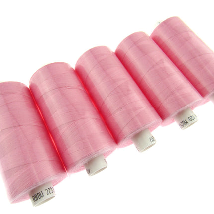 5 x 1000 YARD MOON SPUN POLYESTER SEWING THREAD - CHOOSE YOUR COLOUR - ThreadandTrimmings