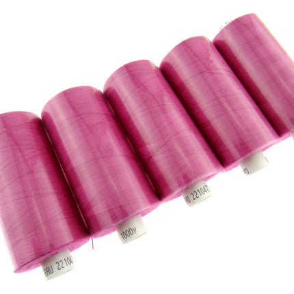 5 x 1000 YARD MOON SPUN POLYESTER SEWING THREAD - CHOOSE YOUR COLOUR - ThreadandTrimmings