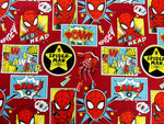 Dark Red Spider Man Fabric - Inside/Outside The Box - Half Meter - 100% Cotton