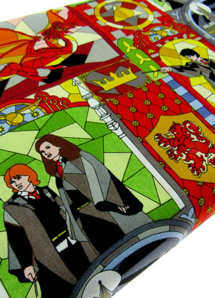 Red Cotton Fabric with Harry Potter Stained Glass Window Theme 100% Cotton Print