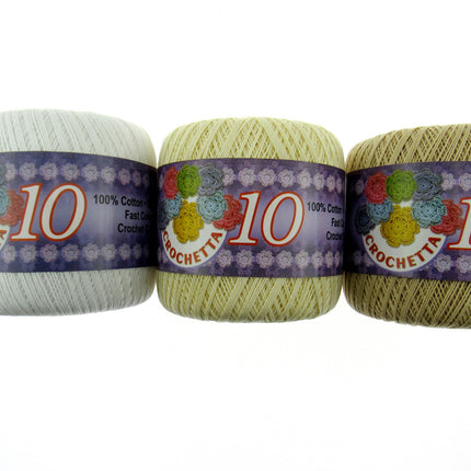 Crochet Cotton Balls by Crochetta -  3 x Reels - Mercerized 100% Cotton - 411m - ThreadandTrimmings