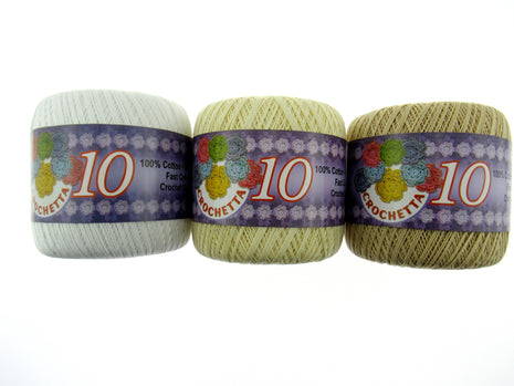 Crochet Cotton Balls by Crochetta -  3 x Reels - Mercerized 100% Cotton - 411m - ThreadandTrimmings