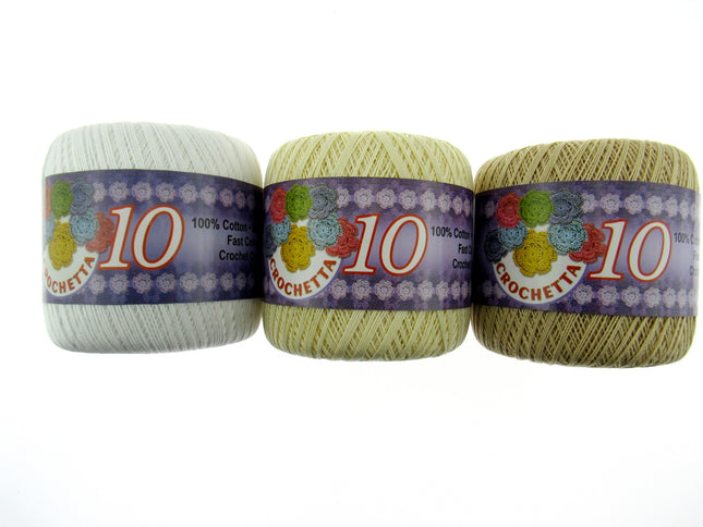 Crochet Cotton Balls by Crochetta -  3 x Reels - Mercerized 100% Cotton - 411m - ThreadandTrimmings
