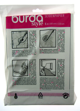 Tracing Paper For Pattern Making by Burda - 5 Sheet Pack - 150cm x 110cm BTPT - ThreadandTrimmings