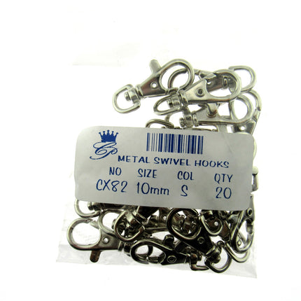 Lobster Clasps Swivel Hook for Bag Makers Choose Pack Size 10mm x 37mm CX82 - ThreadandTrimmings